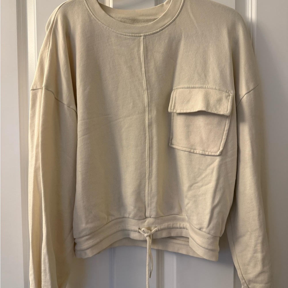 J. Crew Cream Women's Sweater with Drawstring Hem